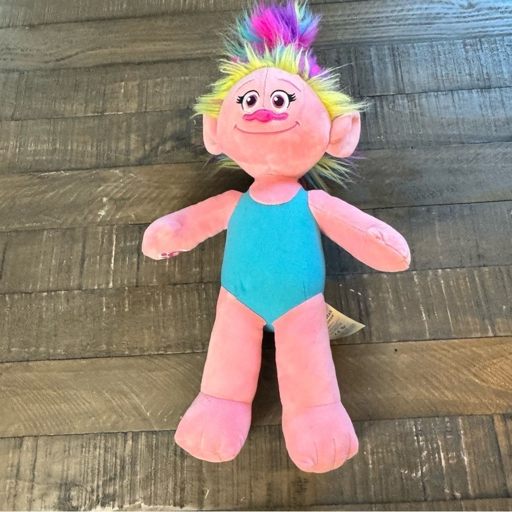 Build A Bear DreamWorks Trolls POPPY Stuffed Animal Doll Plush Rainbow Hair Pink